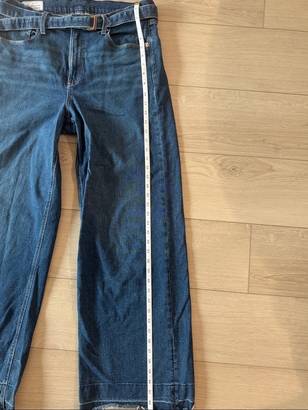 GAP Jeans - Indigo, Wide Leg, Raw Edge, High-Rise, Self Belt - Picture 6 of 13